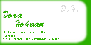 dora hohman business card
